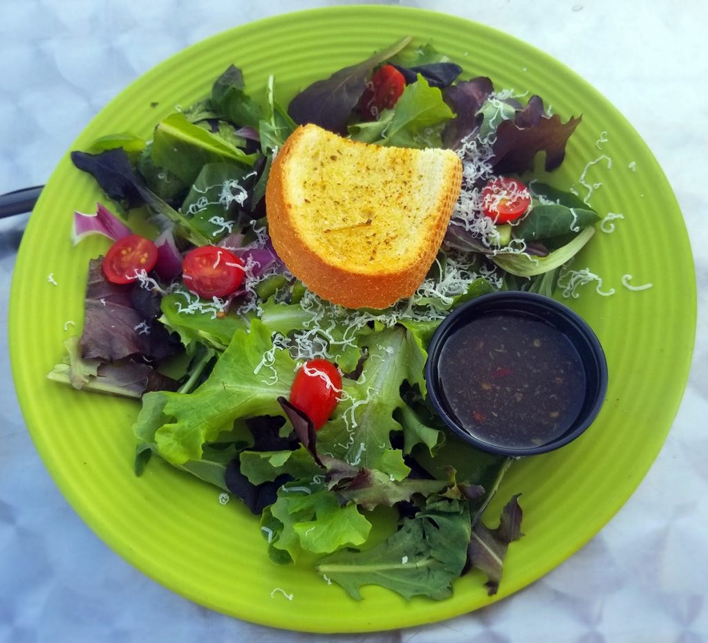 colorful salad with bread